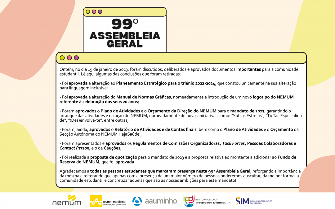 99ª Assembleia Geral